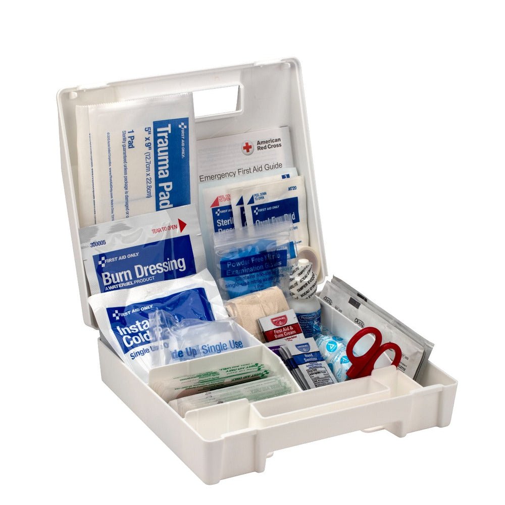 First Aid Only 25 Person ANSI A Plastic First Aid Kit with Dividers, ANSI 2021 Compliant