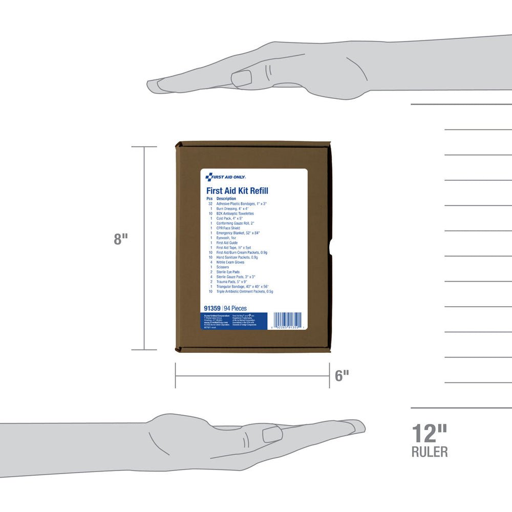 First Aid Only 25 Person ANSI A Refill Kit, ANSI 2021 Compliant