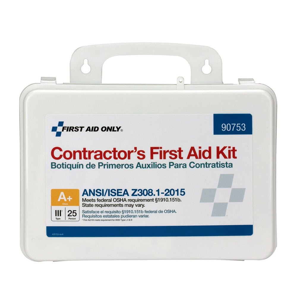 First Aid Only 25 Person Contractor ANSI A+ First Aid Kit, Plastic Case, Type III, ANSI 2015 Compliant