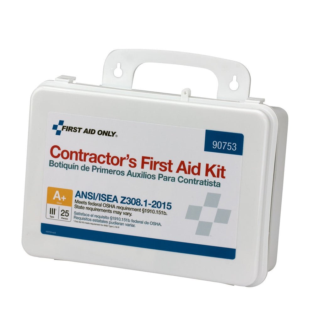 First Aid Only 25 Person Contractor ANSI A+ First Aid Kit, Plastic Case, Type III, ANSI 2015 Compliant