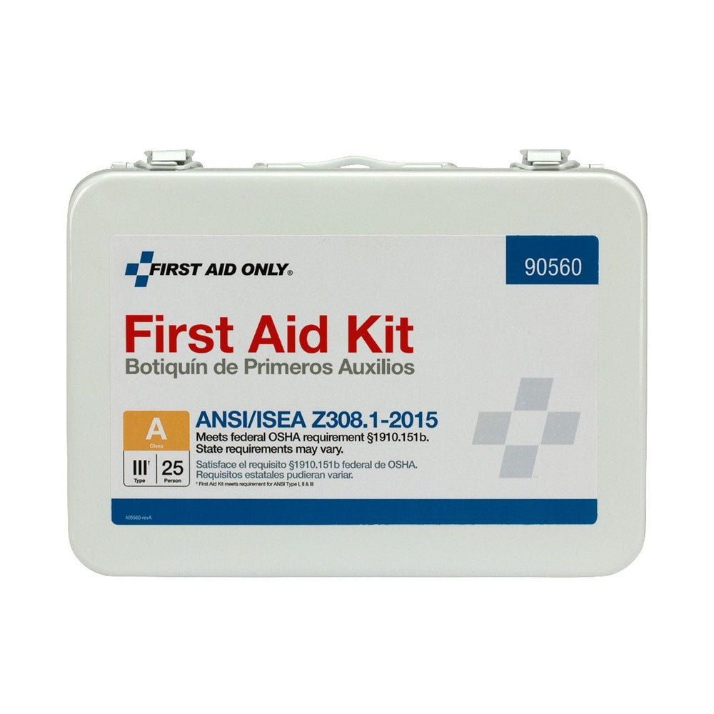 First Aid Only 25 Person ANSI A Bulk First Aid Kit, Metal, ANSI 2015 Compliant