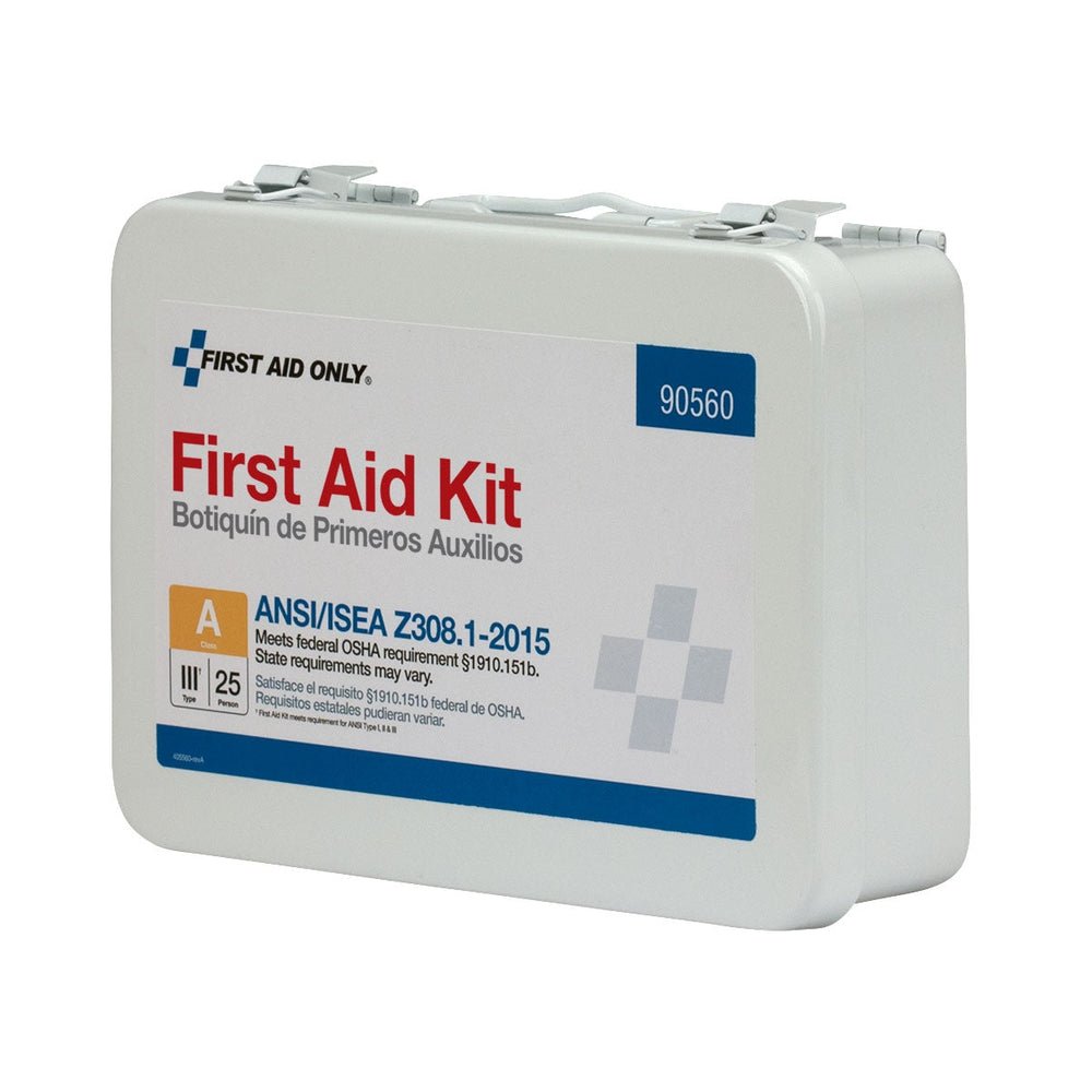 First Aid Only 25 Person ANSI A Bulk First Aid Kit, Metal, ANSI 2015 Compliant