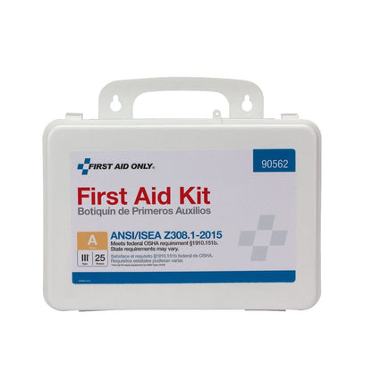 First Aid Only 25 Person Bulk Plastic ANSI A, First Aid Kit, ANSI 2015 Compliant