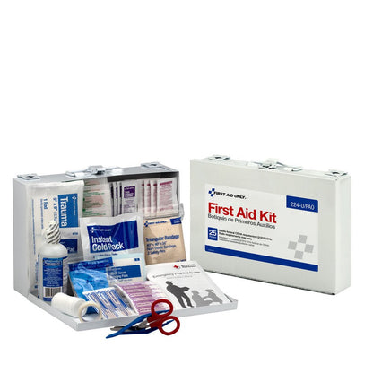 First Aid Only 25 Person First Aid Kit, Metal Case, OSHA Compliant
