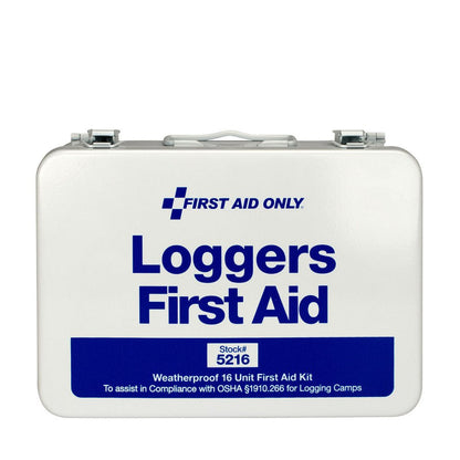 First Aid Only 25 Person Loggers First Aid Kit, Metal Weatherproof Case, OSHA Compliant