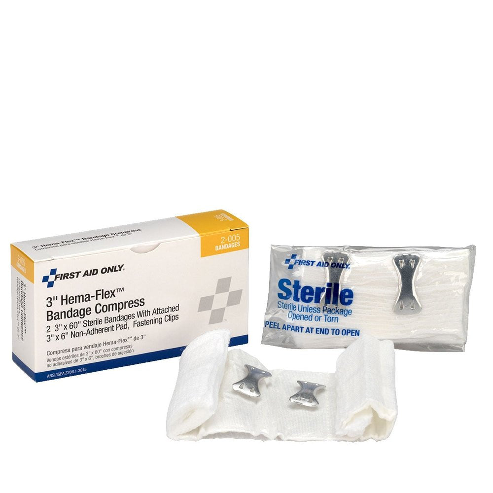 First Aid Only 3" Hema-Flex Bandage Compress, 2 Per Box