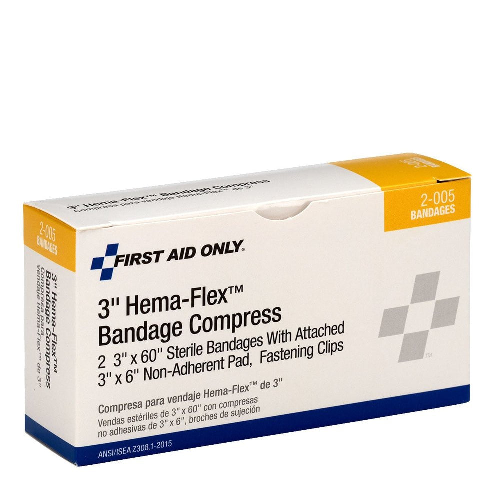 First Aid Only 3" Hema-Flex Bandage Compress, 2 Per Box