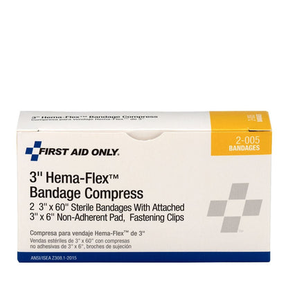First Aid Only 3" Hema-Flex Bandage Compress, 2 Per Box