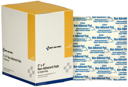 First Aid Only 3"x4" Non-Adherent Pads, 50 per Box