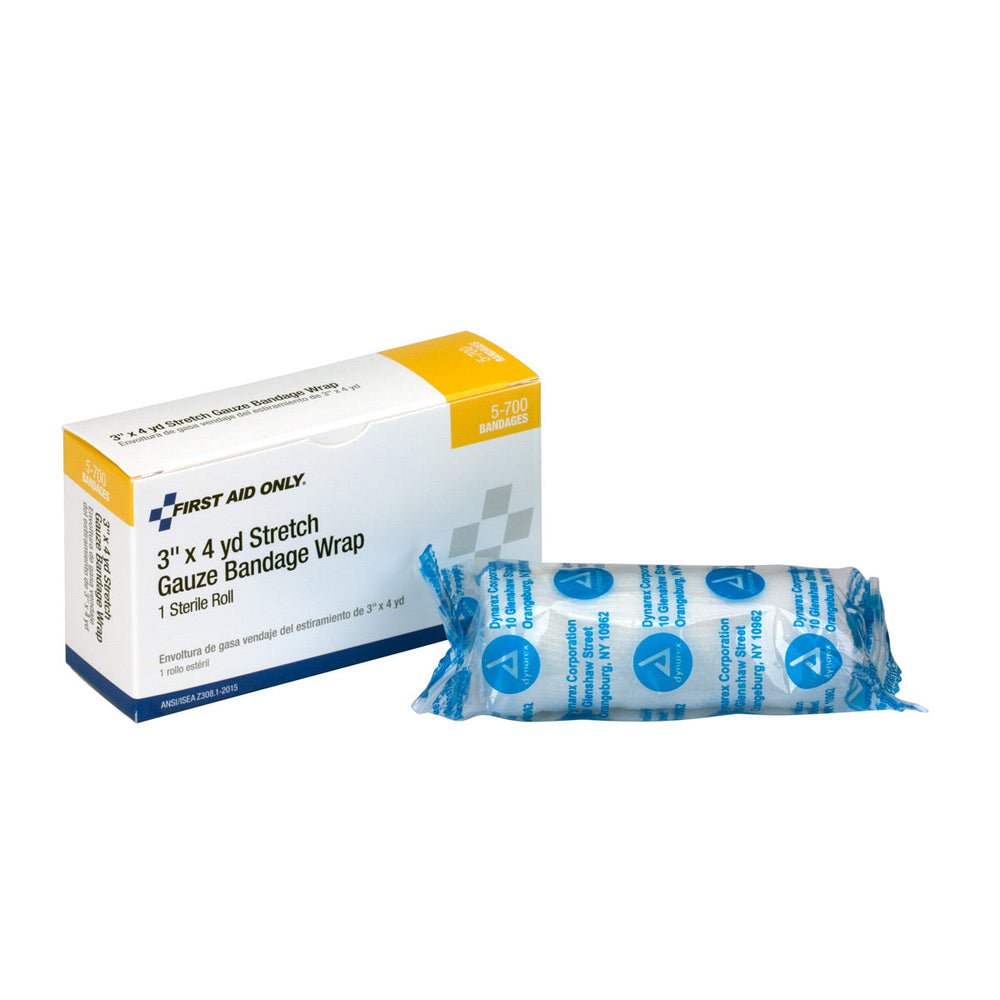First Aid Only 3"x4 yd. Sterile Stretch Gauze, 1 Per Box