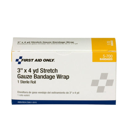 First Aid Only 3"x4 yd. Sterile Stretch Gauze, 1 Per Box