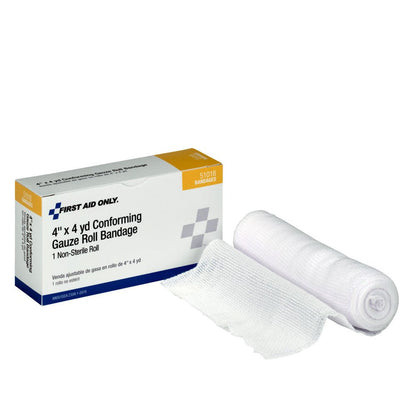 First Aid Only 4"x4 yd. Conforming Gauze Sterile, 1 per Box