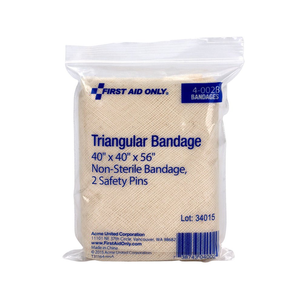 First Aid Only 40"x40"x56" Muslin Triangular Bandage, 1 Per Bag