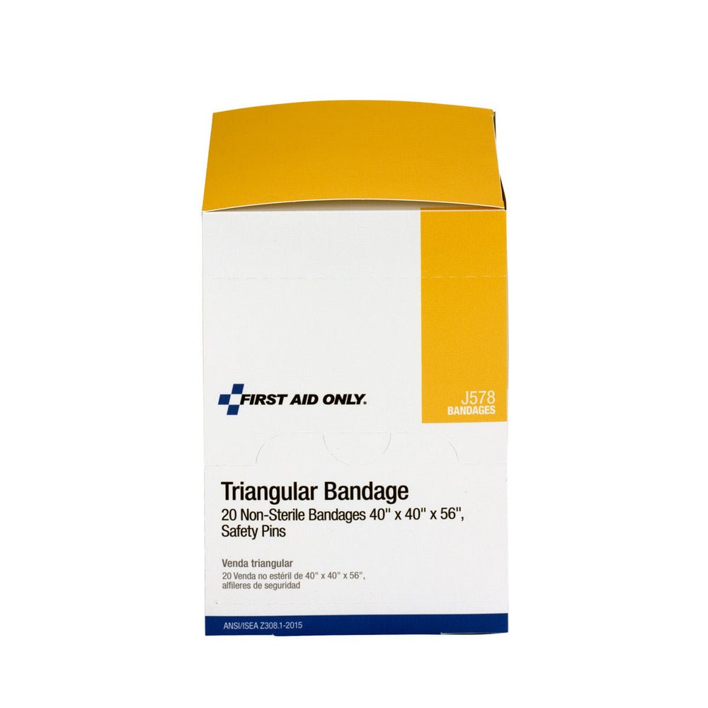 First Aid Only 40"x40"x56" Muslin Triangular Bandage, 20 per Box