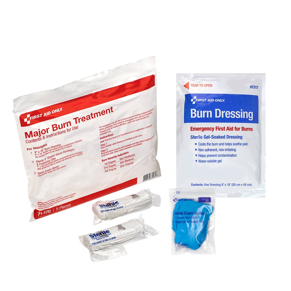 First Aid Only 5 Piece First Aid Triage WaterJel Severe Burn Treatment Pack , First Aid Triage Pack - Severe Burn Treatment