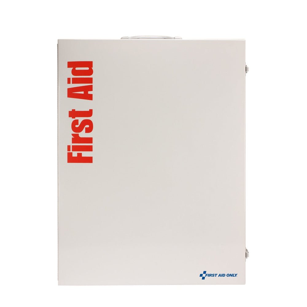 First Aid Only 200 Person 5 Shelf First Aid Metal Cabinet, ANSI B+, Type I & II with Medication, ANSI 2015 Compliant