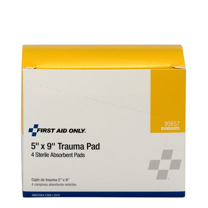 First Aid Only 5"x9" Trauma Pad, 4 Per Box