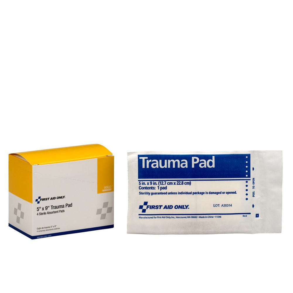 First Aid Only 5"x9" Trauma Pad, 4 Per Box
