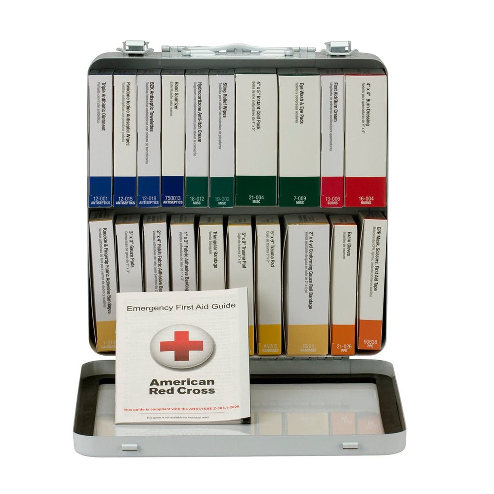 First Aid Only 50 Person ANSI A 24 Unit Metal First Aid Kit, ANSI 2021 Compliant