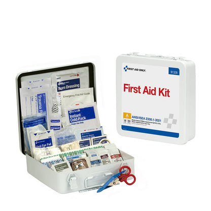 First Aid Only 50 Person ANSI A Metal First Aid Kit, ANSI 2021 Compliant