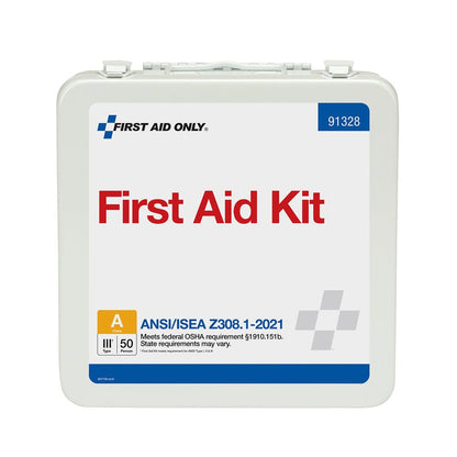 First Aid Only 50 Person ANSI A Metal First Aid Kit, ANSI 2021 Compliant