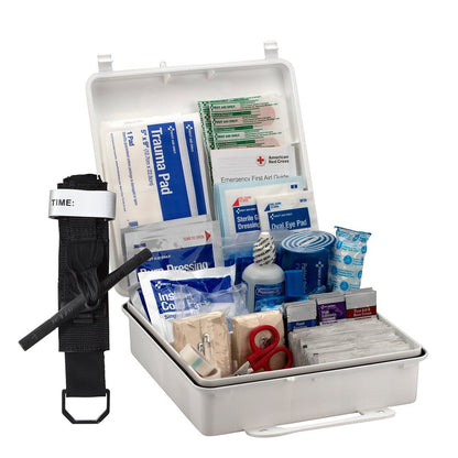 First Aid Only 50 Person ANSI B Plastic First Aid Kit, ANSI 2021 Compliant