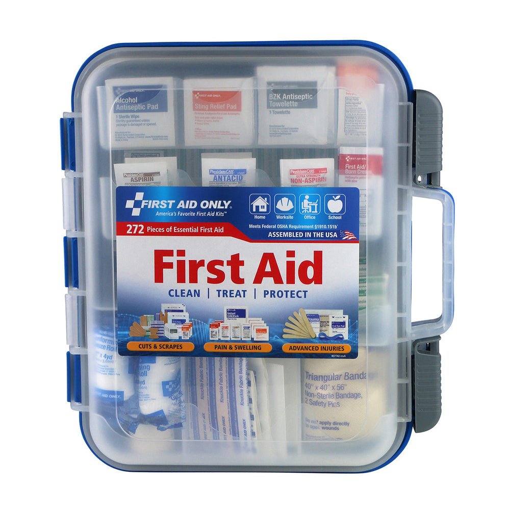 First Aid Only 50-Person Clear Front Plastic First Aid Kit, 272 pieces