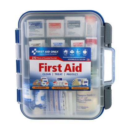 First Aid Only 50-Person Clear Front Plastic First Aid Kit, 272 pieces