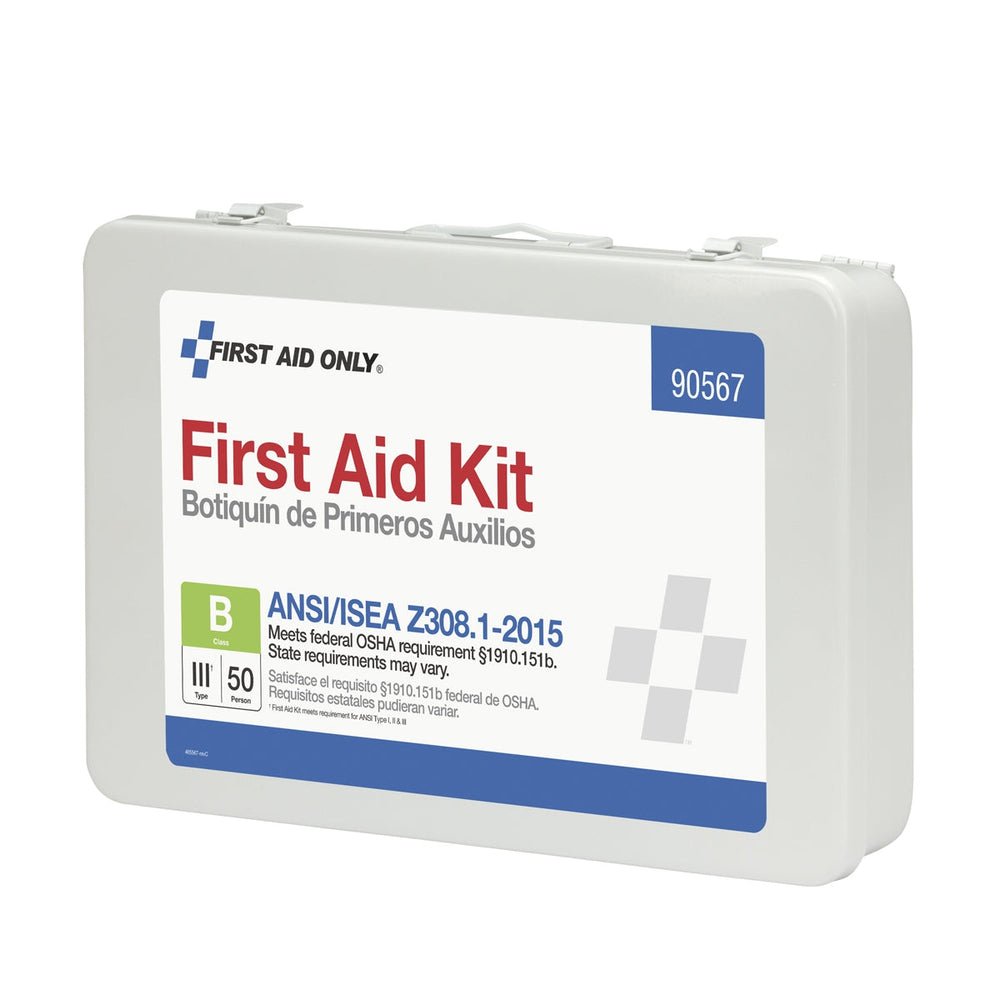 First Aid Only 50 Person Bulk First Aid Metal Kit, ANSI B, Type III, ANSI 2015 Compliant