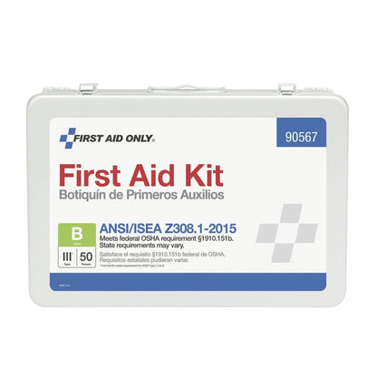First Aid Only 50 Person Bulk First Aid Metal Kit, ANSI B, Type III, ANSI 2015 Compliant
