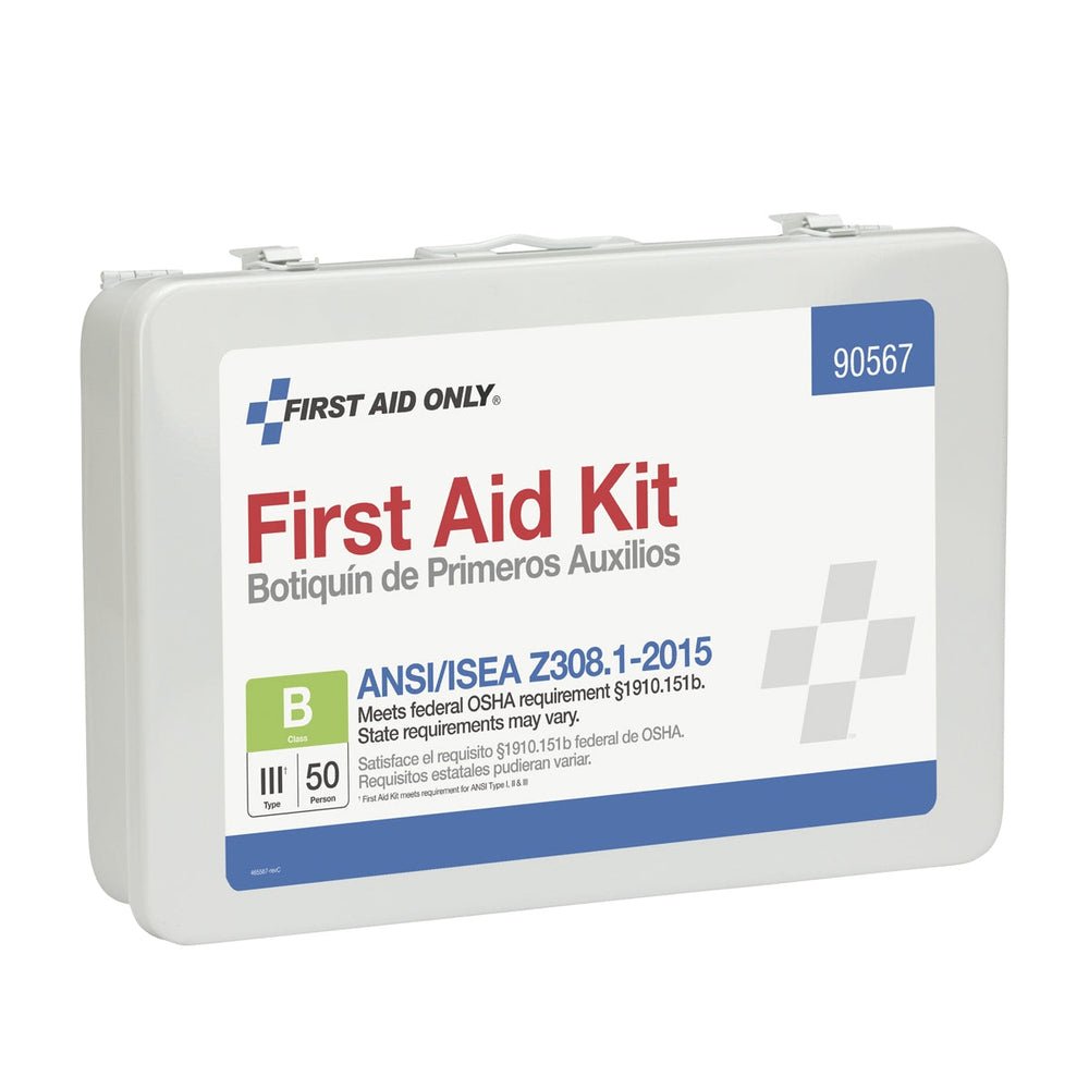 First Aid Only 50 Person Bulk First Aid Metal Kit, ANSI B, Type III, ANSI 2015 Compliant