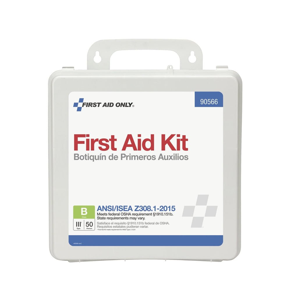 First Aid Only 50 Person Bulk First Aid Kit, ANSI B, Type III, Weatherproof Plastic Case, ANSI 2015 Compliant