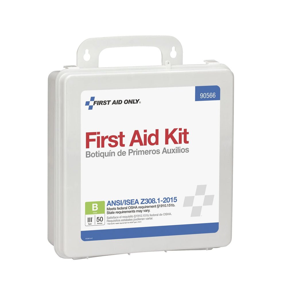 First Aid Only 50 Person Bulk First Aid Kit, ANSI B, Type III, Weatherproof Plastic Case, ANSI 2015 Compliant