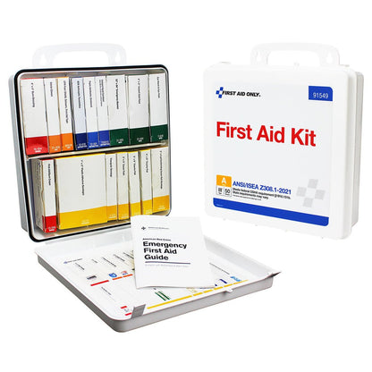 First Aid Only 50 Person Transportation Unitized Plastic First Aid Kit, ANSI A, ANSI 2021 Compliant