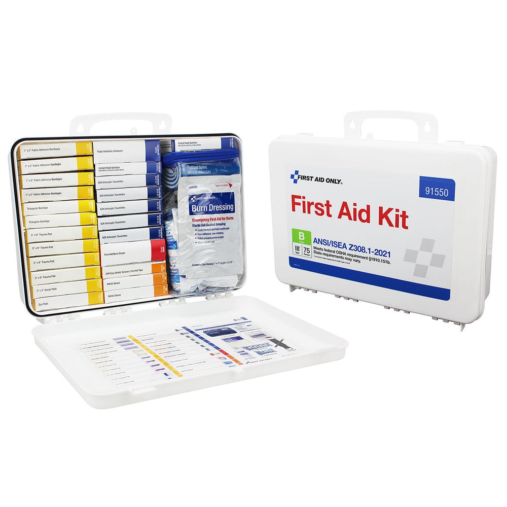 First Aid Only 50 Person Transportation Unitized Plastic First Aid Kit, ANSI B, ANSI 2021 Compliant