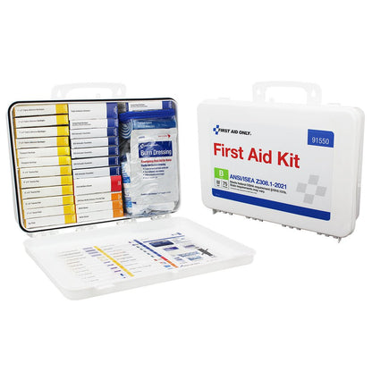 First Aid Only 50 Person Transportation Unitized Plastic First Aid Kit, ANSI B, ANSI 2021 Compliant