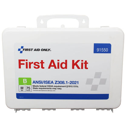 First Aid Only 50 Person Transportation Unitized Plastic First Aid Kit, ANSI B, ANSI 2021 Compliant