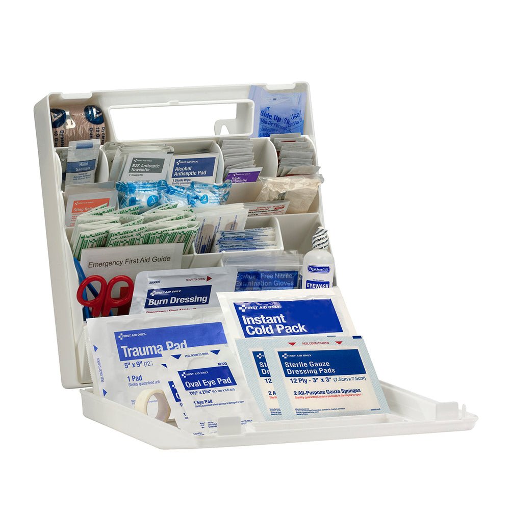 First Aid Only 50P Bulk Plastic ANSI A Kit with Dividers, ANSI 2021 Compliant