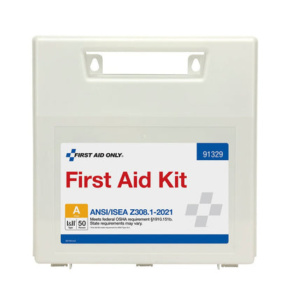 First Aid Only 50P Bulk Plastic ANSI A Kit with Dividers, ANSI 2021 Compliant