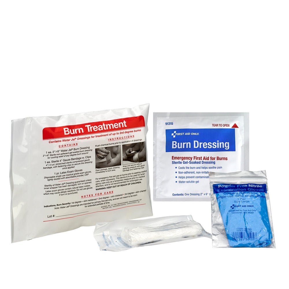 First Aid Only 6 Piece Water-Jel Burn Care Triage Pack, First Aid Triage Pack - Burn Care Treatment