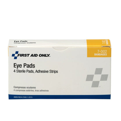First Aid Only Sterile Eye Pads, Box of 4 Pads and 4 Adhesive Strips