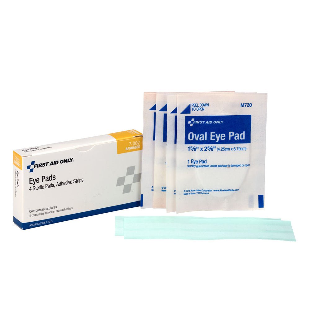 First Aid Only Sterile Eye Pads, Box of 4 Pads and 4 Adhesive Strips