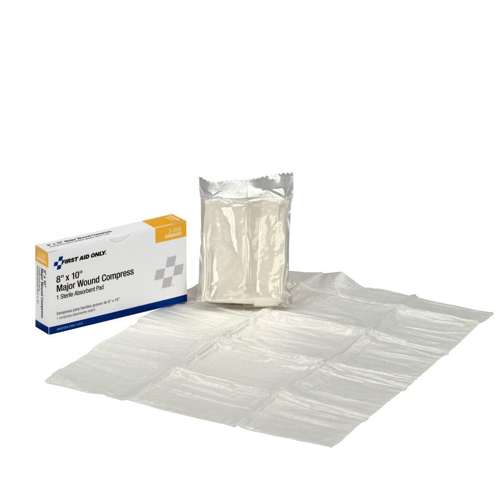 First Aid Only 8"x10" Major Wound Compress, 1 Per Box