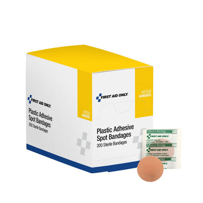 First Aid Only Adhesive Plastic Spot Bandages, 200ct