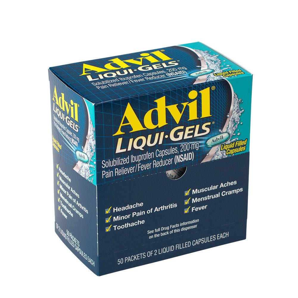 PhysiciansCare Advil Liquid-Gels Pain Reliever Refill, 50 Two-Packs per Box