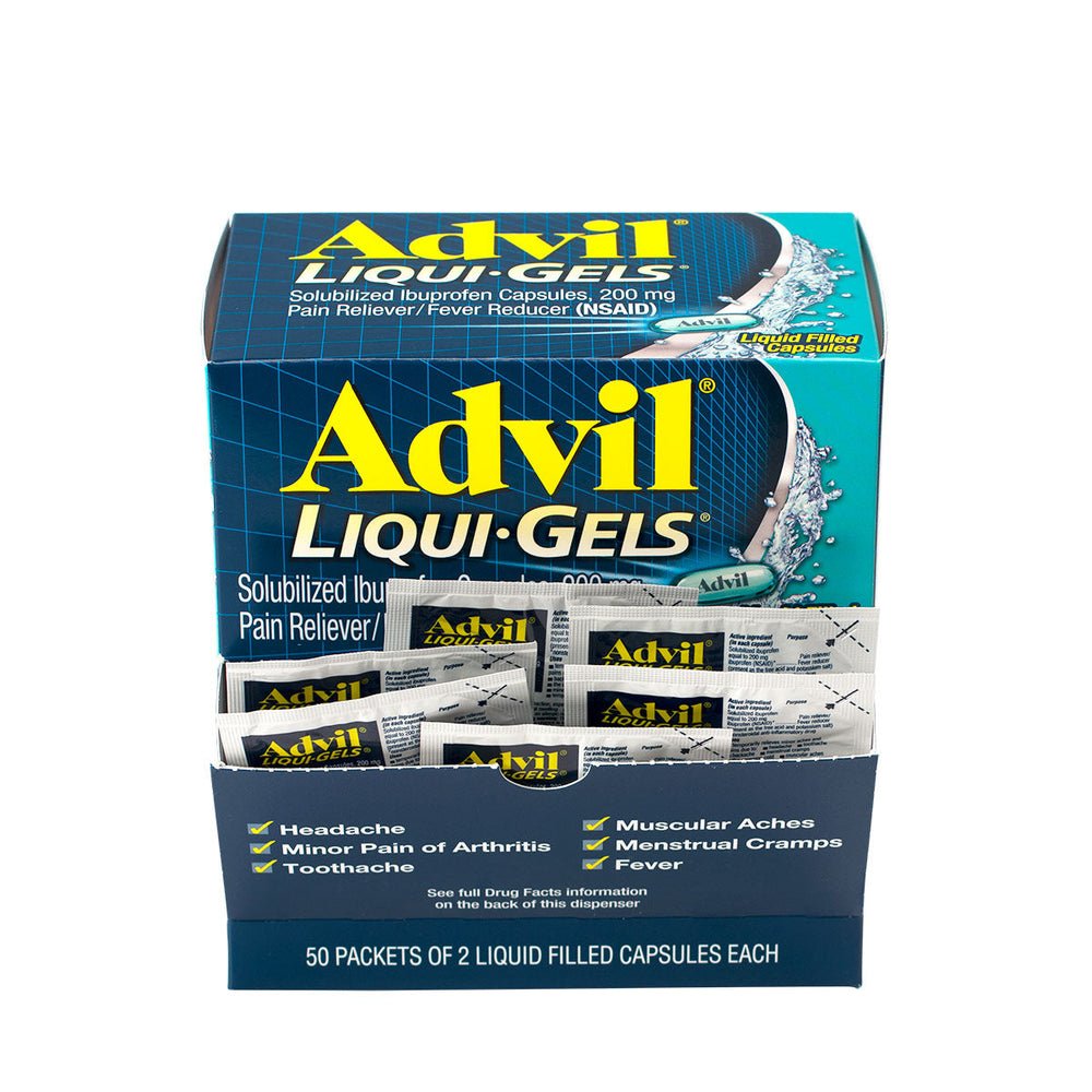 PhysiciansCare Advil Liquid-Gels Pain Reliever Refill, 50 Two-Packs per Box