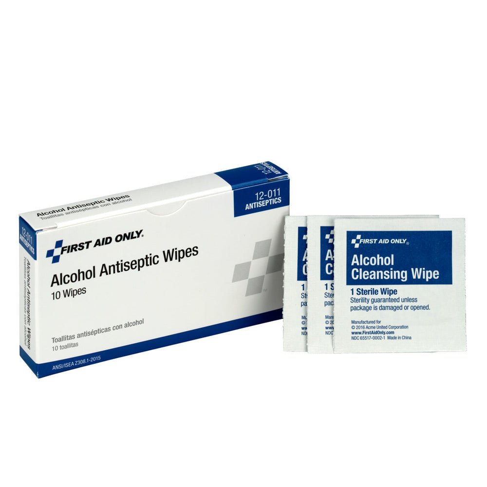 First Aid Only Alcohol Wipes, 10 per Box