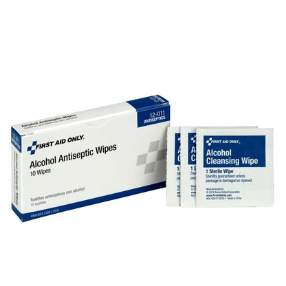 First Aid Only Alcohol Wipes, 10 per Box