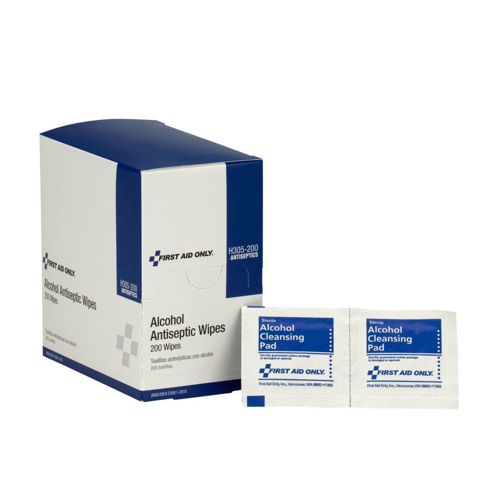 First Aid Only Alcohol Wipes, 200 per Box, Case of 12