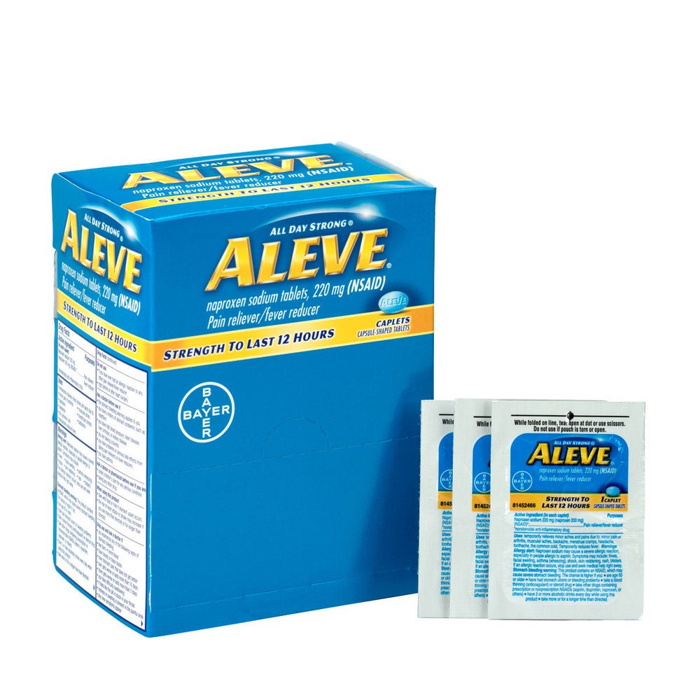 PhysiciansCare Aleve Naproxen Sodium Medication, 50 Packets of One Tablet